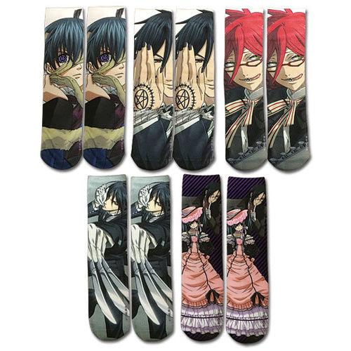Black Butler Character Themed Socks 5-Pack Set