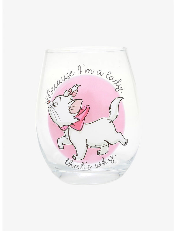 Disney Aristocats Marie Teardrop Wine Glass 20 oz