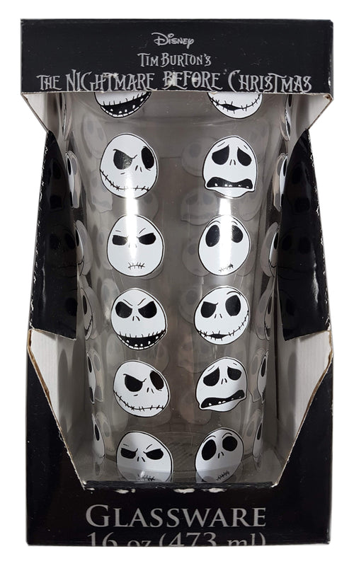 Disney The Nightmare Before Christmas Jack Faces Pint Glass 16 oz