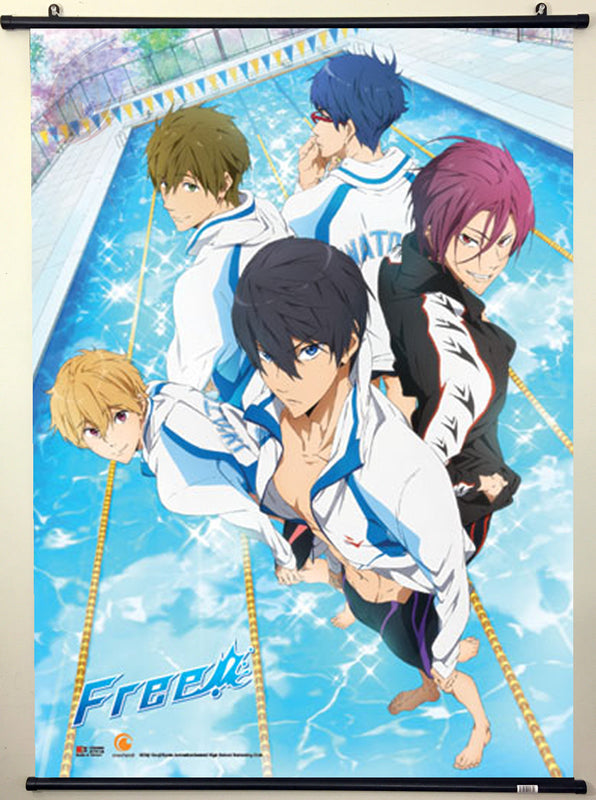 Free! Iwatobi Swim Club Key Art Group Wall Scroll