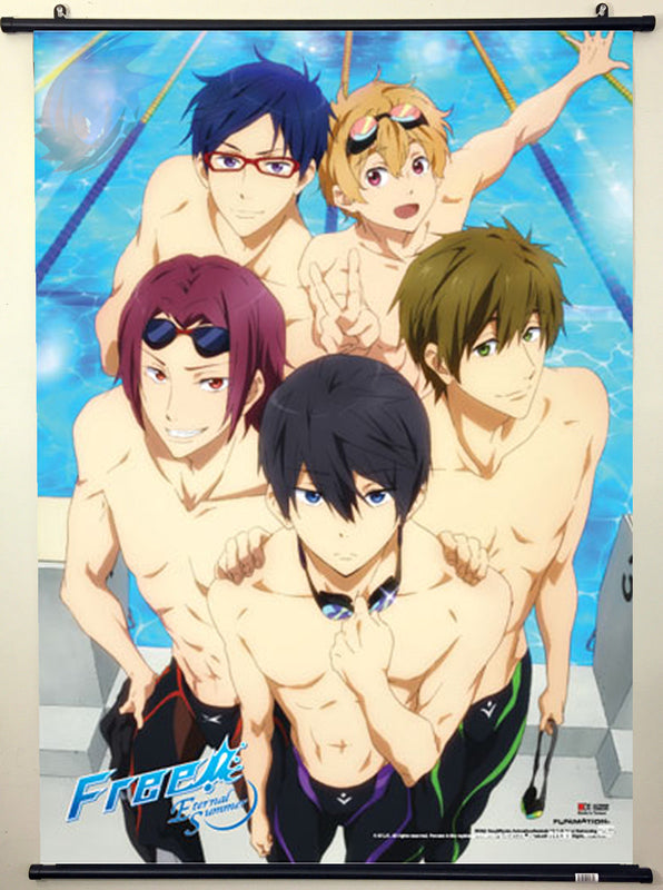 Free! Iwatobi Swim Club Group Poolside Wall Scroll