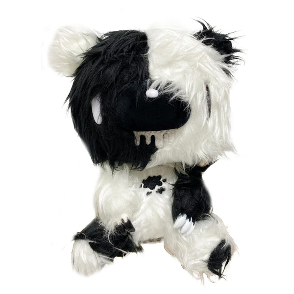 Gloomy Bear Black White Fur 8" Sitting Plush Doll Front