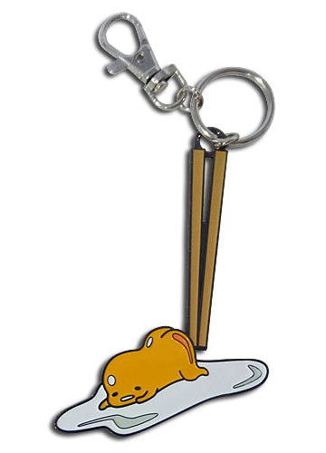 Gudetama Chopsticks Enamel Metal Keychain