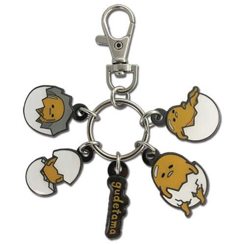 Gudetama In Eggshells Enamel Metal Keychain
