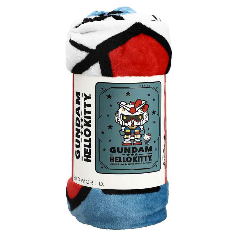 Gundam X Hello Kitty Fleece Throw Blanket