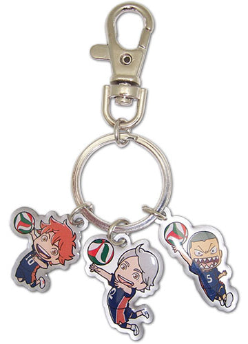 Haikyu!! Hinata, Sugawara & Tanaka Group Metal Key Chain