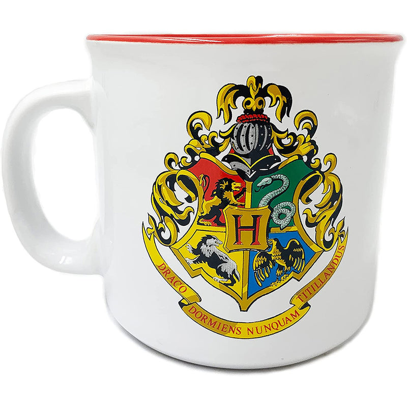 Harry Potter Hogwarts Crest White Camper Mug 20 oz