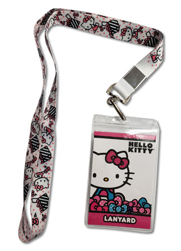 Hello Kitty Pink Ribbon Present Lanyard