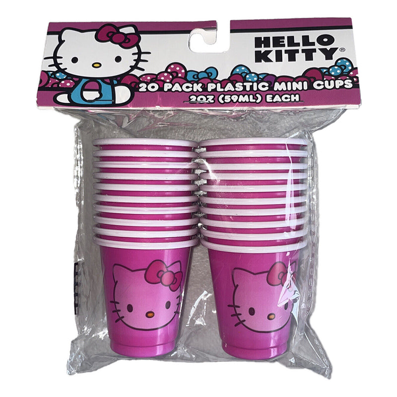 Hello Kitty Sanrio 20 Pack Plastic Mini Cups 2 oz BPA Free