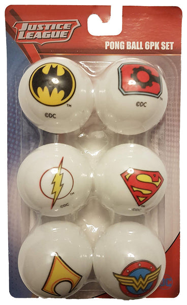 Justice League Ping Pong Ball Set 6 Pack
