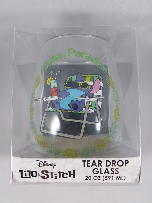 Disney Lilo & Stitch Aloha Paradise Tear Drop Wine Glass 20 oz