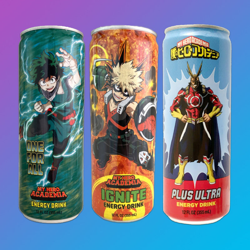 My Hero Academia Energy Drinks Deku Bakugo All Might 3 Pack Shadow Anime Exclusive