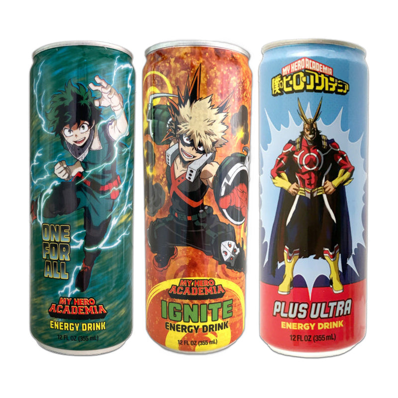 My Hero Academia Energy Drinks Deku Bakugo All Might 3 Pack Shadow Anime Exclusive
