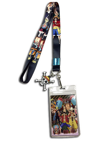One Piece Straw Hat Line-up Lanyard W/ Skull Charm