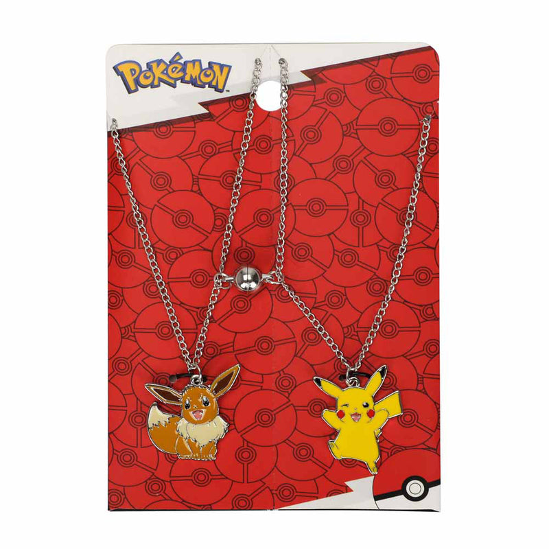Pokemon Pikachu & Eevee Magnetic Pokeball Charm Necklace