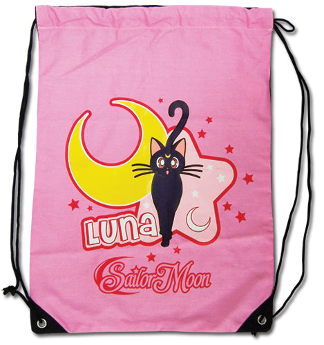 Sailor Moon Luna Cat Pink Drawstring Bag