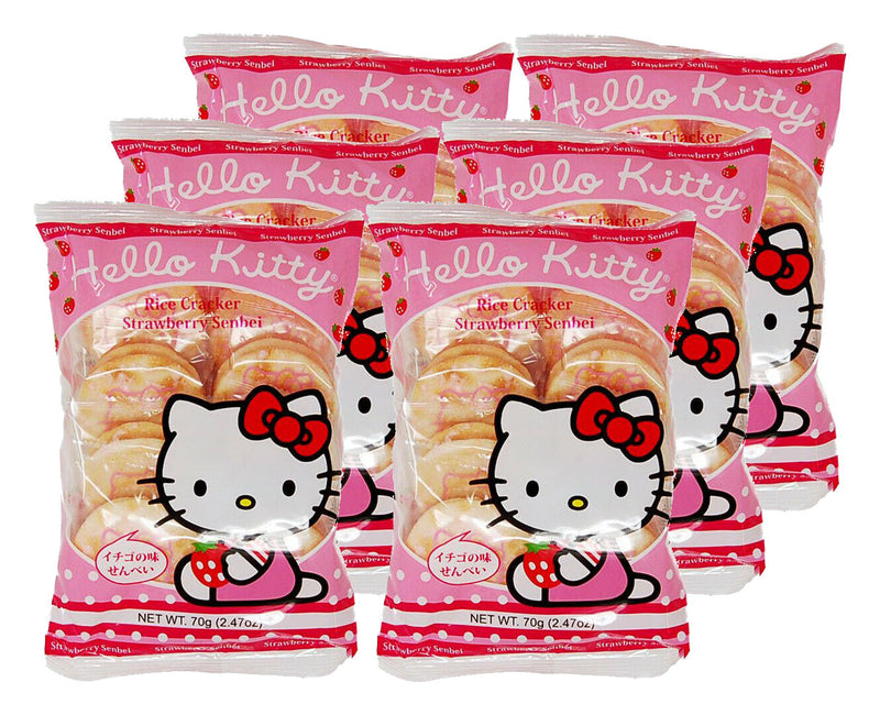 Hello Kitty Rice Crackers Strawberry Senbei 2.47 oz