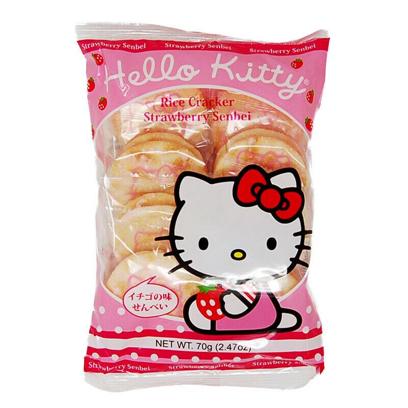 Hello Kitty Rice Crackers Strawberry Senbei 2.47 oz