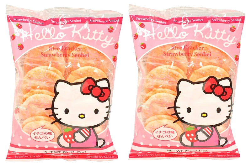 Hello Kitty Rice Crackers Strawberry Senbei 2.47 oz