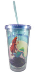 The Little Mermaid Part of Your World Tumbler W/ Sea Shell Ice Cubes