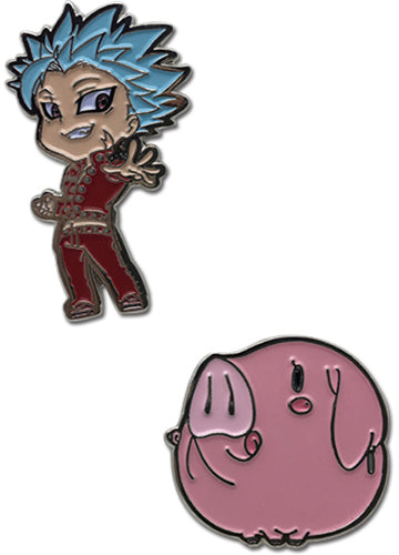Seven Deadly Sins Ban & Hawk Lapel Pins -setti, 2 kpl