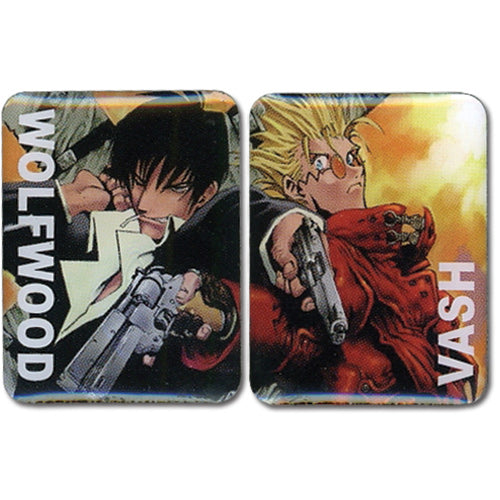Trigun Vash & Wolfwood Lapel Pins Set of 2