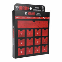 13 Days of Horror advent calendar with red doors and black packaging
