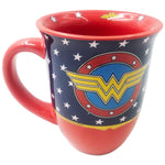 Tasse à large bord rouge avec logo Wonder Woman 16 oz