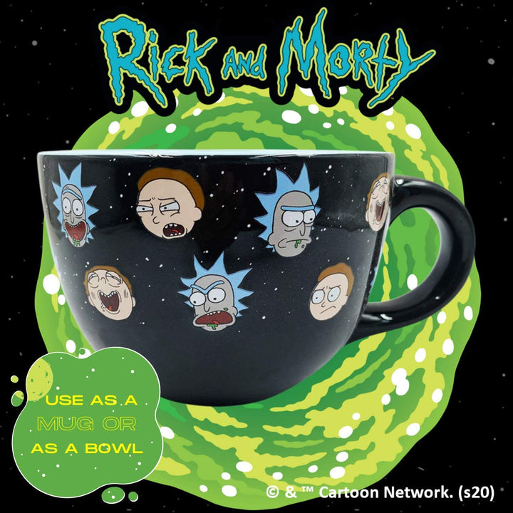 Rick and Morty Large Ceramic Soup Bowl Mug 24 oz