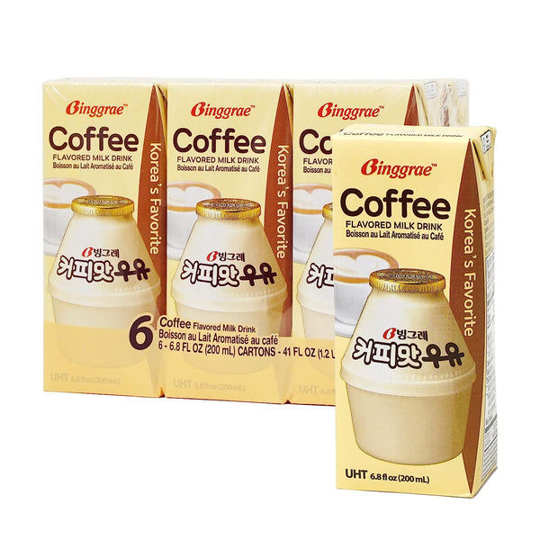 Binggrae Coffee Flavored Milk (Pack of 6)