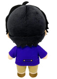 Banana Fish Eiji Okumura 8 inch plush doll back view showing black hair soft plush construction purple jacket and khaki pants by Great Eastern Entertainment