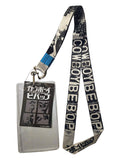 Lanyard with 'Cowboy Bebop' branding and a clear badge holder on a white background