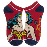 DC Comics Wonder Woman 5 Pair Ankle Socks Red