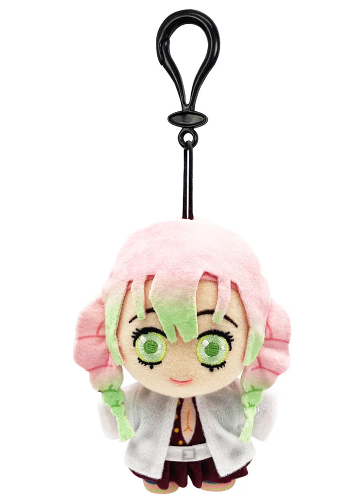 Plush keychain with Mitsuri Kanroji character design on a white background