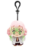 Plush keychain with Mitsuri Kanroji character design on a white background