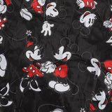 Close up Pattern of cartoon characters on a sleep bonnet with black background