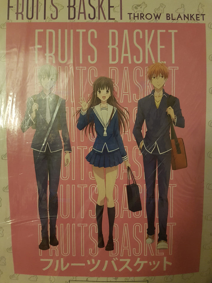 Fruits Basket Fleece Throw Blanket Close Up