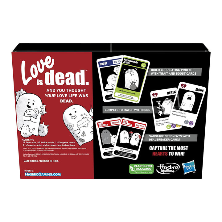 Hasbro Gaming Love is Dead Game Hilarious Light Strategy Dating Game 2-5 Players Back