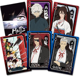 Set of Hell's Paradise playing cards with anime-style character illustrations on a white background