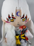 Plush toy with anime-style character design on a gray background