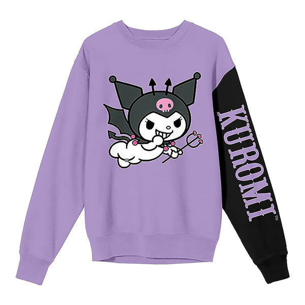 Kuromi Devil Costume Purple Women's Long Sleeve Sweatshirt