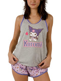 Kuromi Milkshake Juniors Racer Back Tank Top and Dolphin Shorts Sleepwear Set