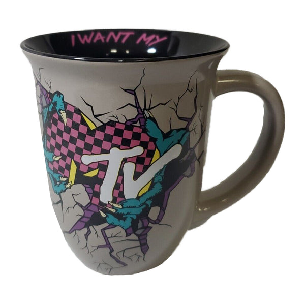 MTV Classic Logo Monster Eye Mug en céramique à large bord 16 oz