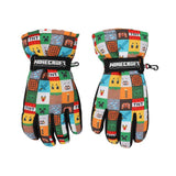 Minecraft Icons All-Over Print Youth Ski Gloves with Sure Grip Liners