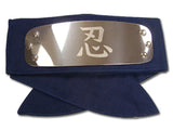 Naruto Shinobi Allied Forces headband with metal plate and kanji characters on a white background