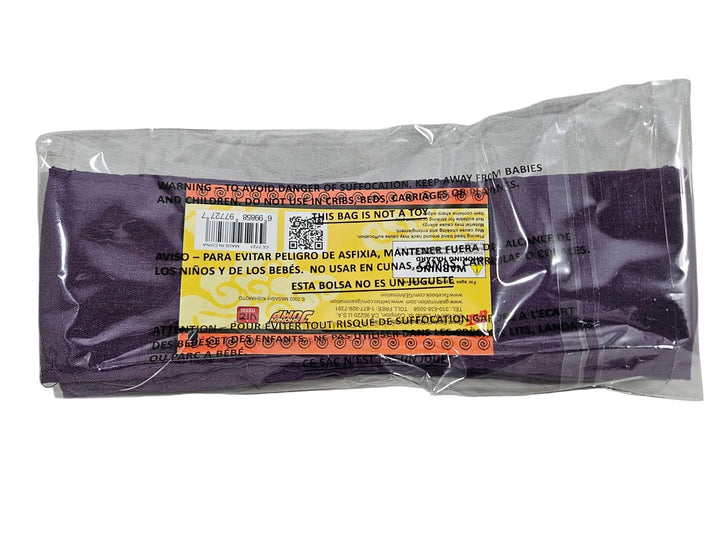 Back of Naruto Sound Village headband with licensing tag packaged in plastic on a gray background