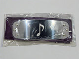 Naruto Sound Village headband with metal plate engraved with Otogakure Sound Village symbol and packaged in plastic on a white background