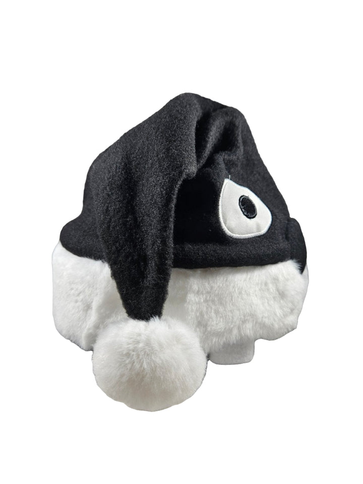 Plush Naruto sleeping hat with a black hat and white body on a white background
