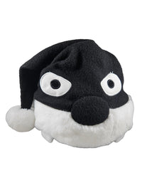 Plush naruto sleeping hat black and white face on a white background