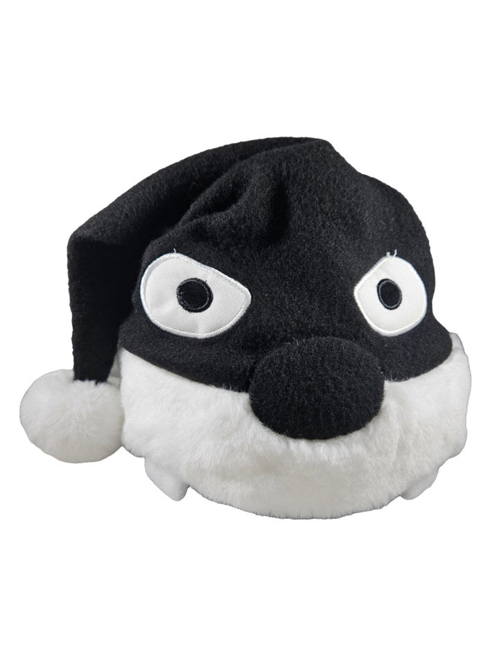 Plush naruto sleeping hat black and white face on a white background